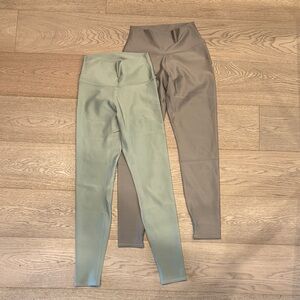 ALO Yoga Women's Leggings - Mint and Taupe limestone and gravel small